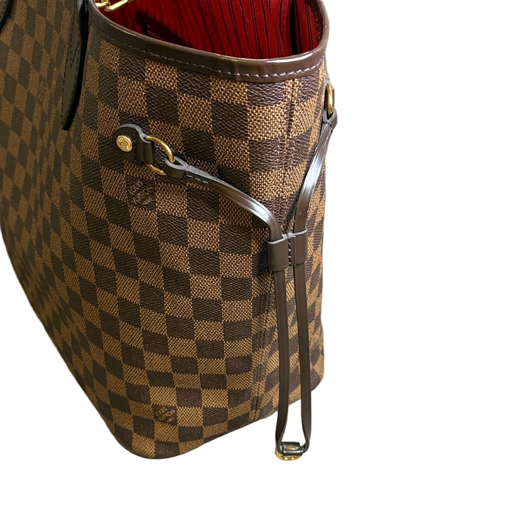 Louis Vuitton Neverfull MM Damier Ebene Tote Bag Preloved Microchipped Authentic - Picture 5 of 17